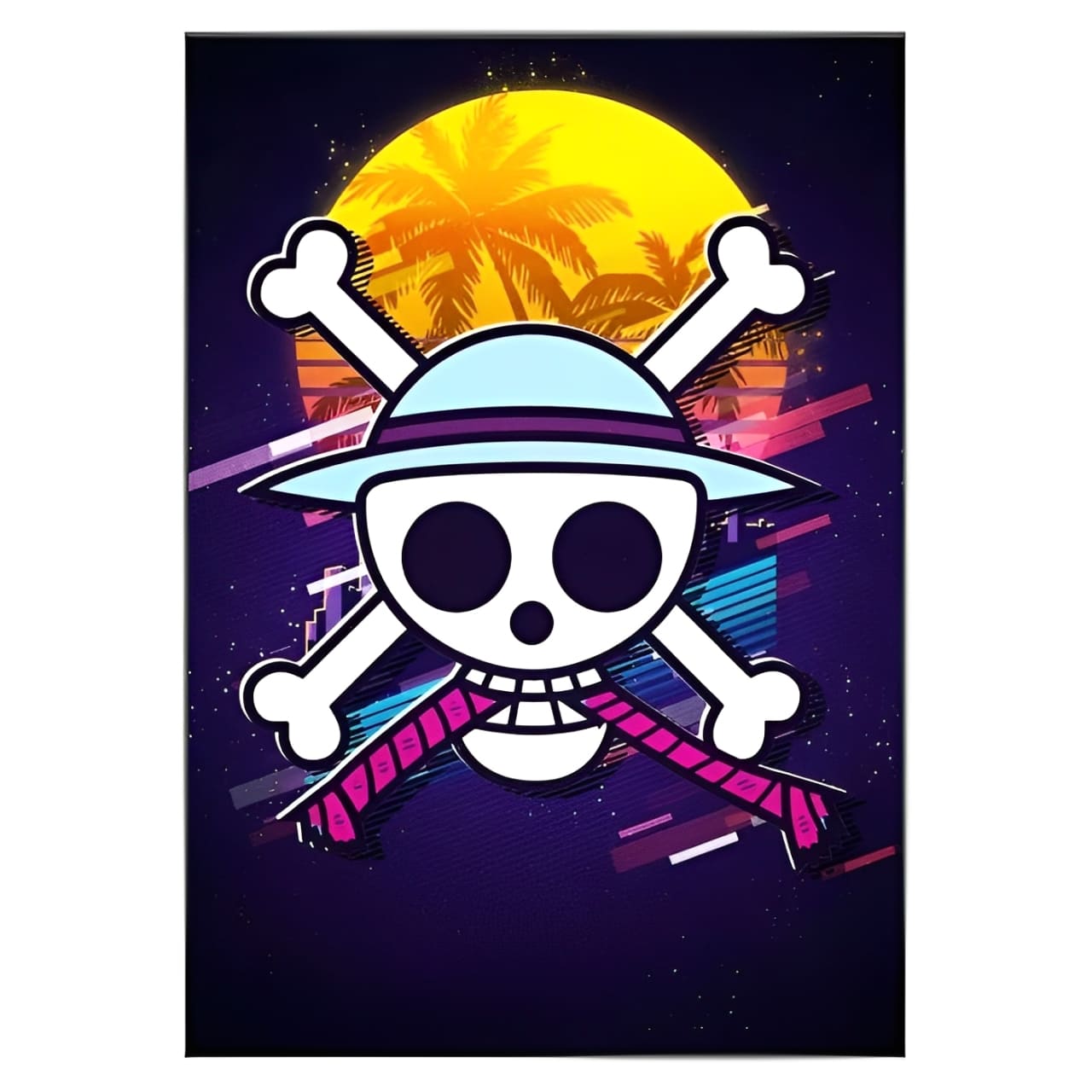 tableau toile one piece logo sunset 3