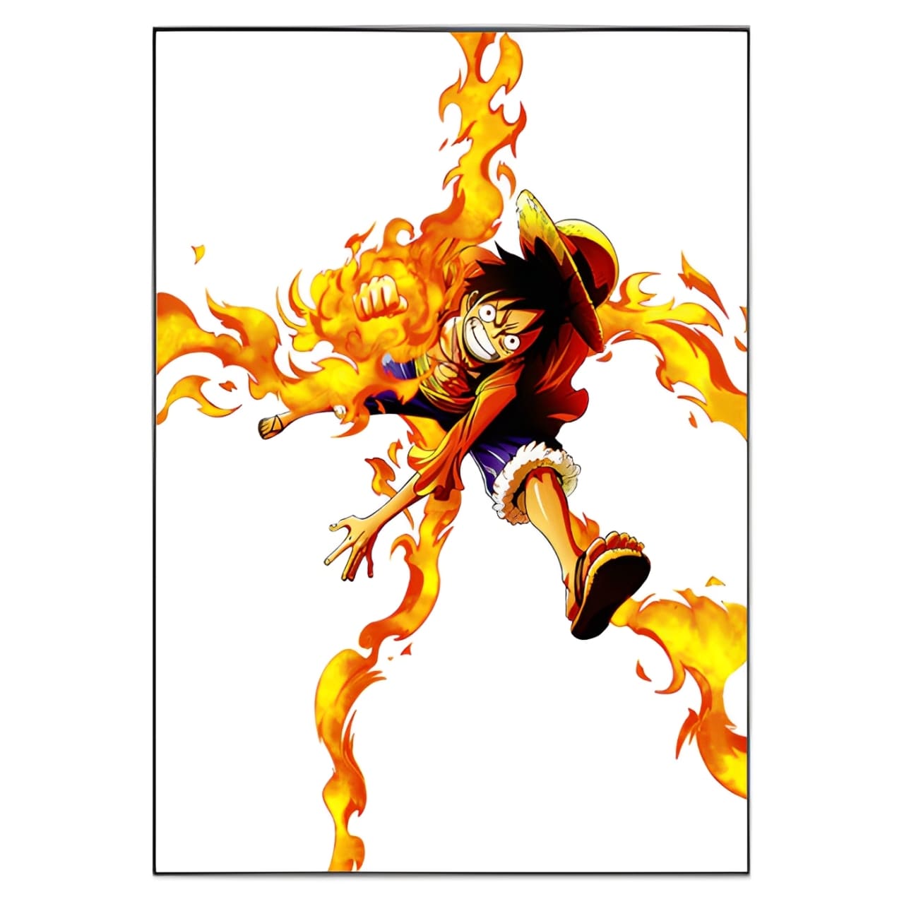 tableau toile one piece monkey luffy fire 3