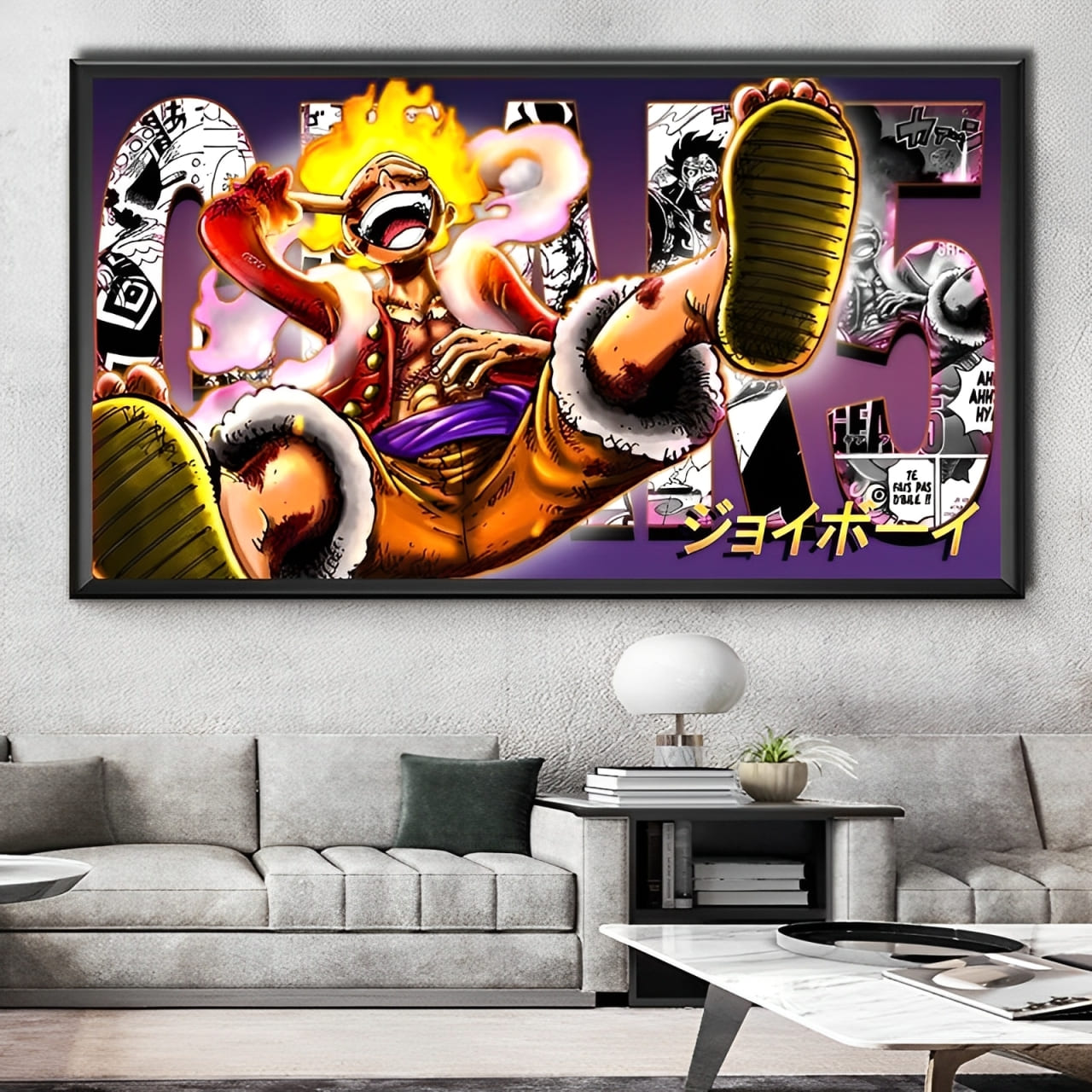 tableau toile one piece monkey luffy gear 5 color 2