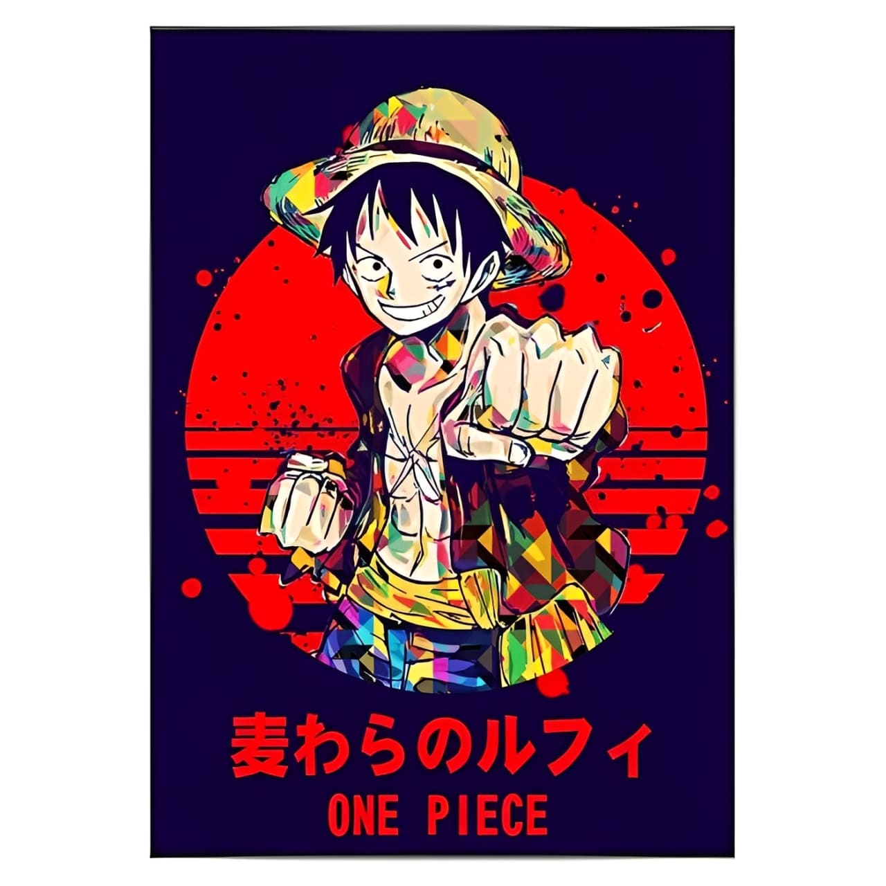 tableau toile one piece monkey luffy paint 3