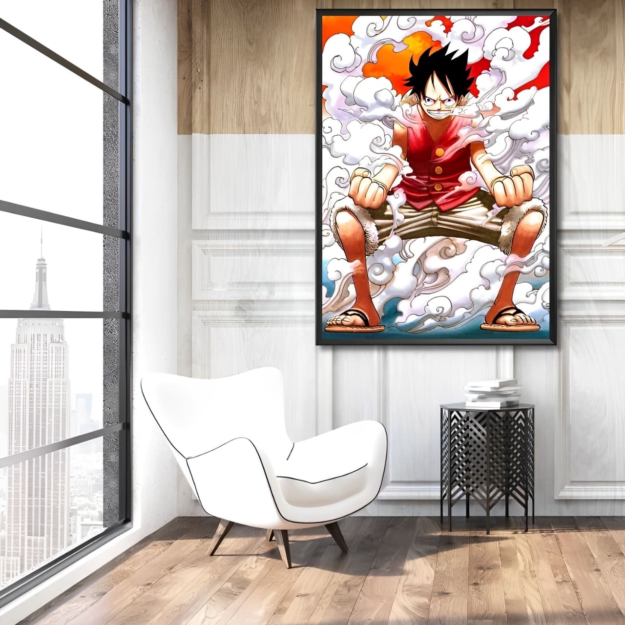 tableau toile one piece monkey luffy smoke 2