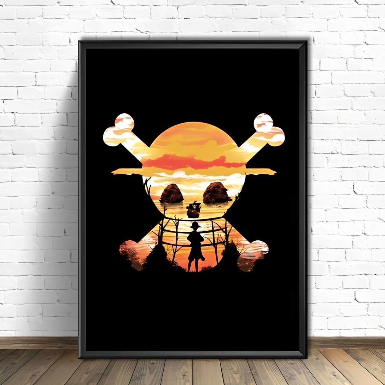 tableau toile one piece luffy spray paint 1