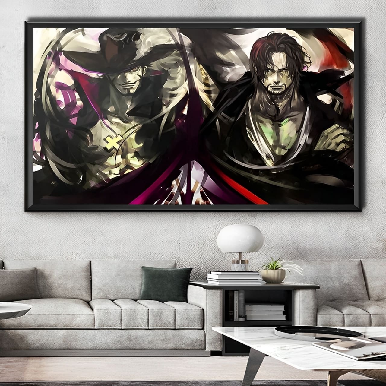 tableau toile one piece mihawk shanks 2