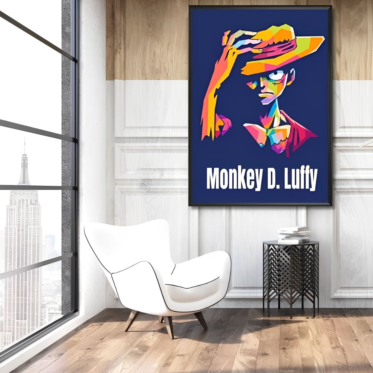tableau toile one piece monkey luffy color blue 2