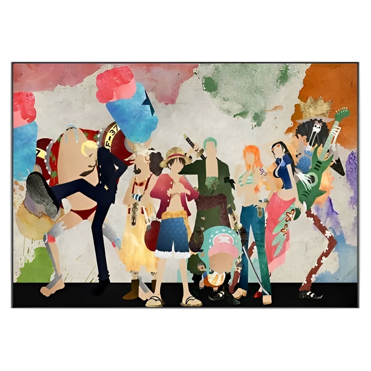 tableau toile one piece mugiwara aquarelle paint 3