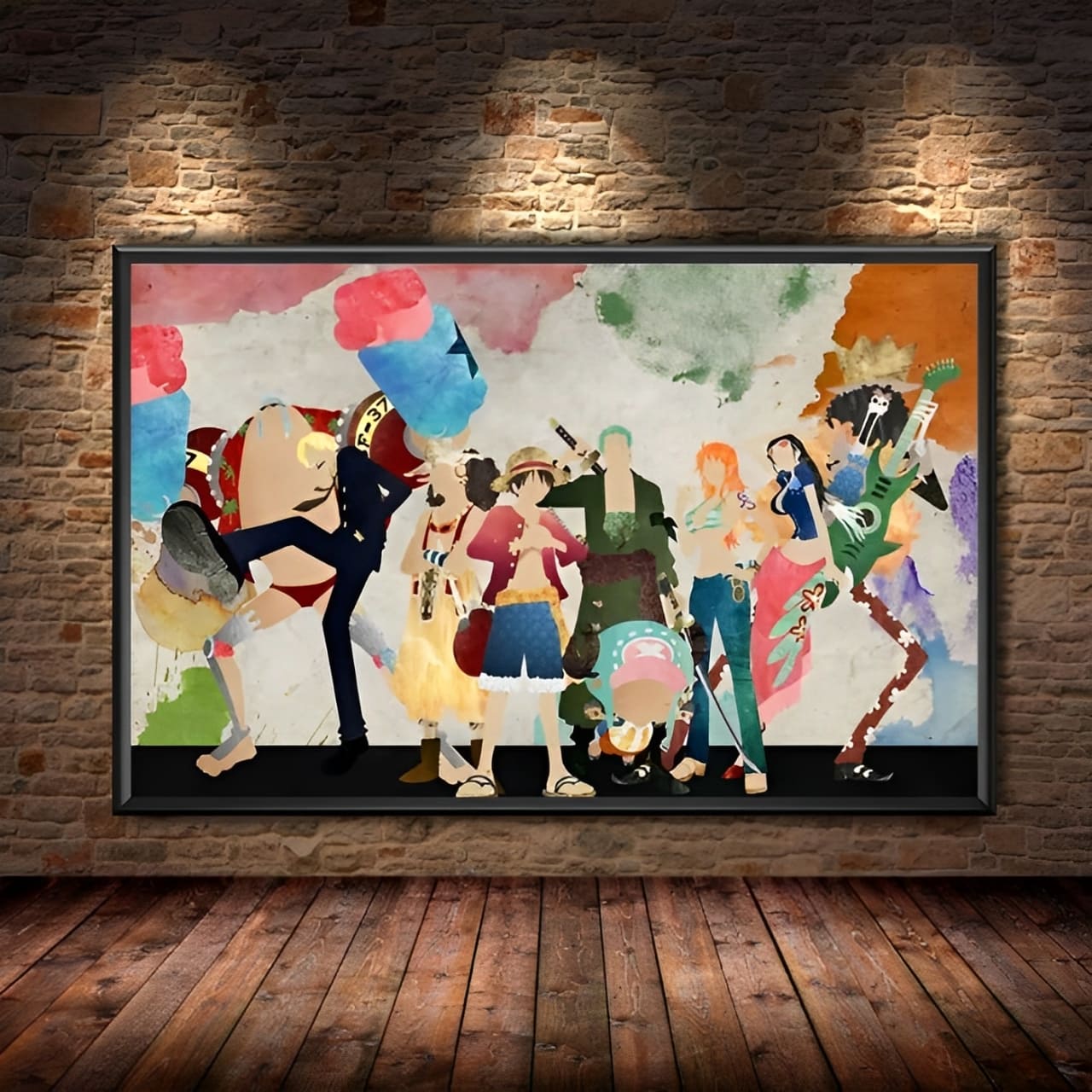 tableau toile one piece mugiwara aquarelle paint 1