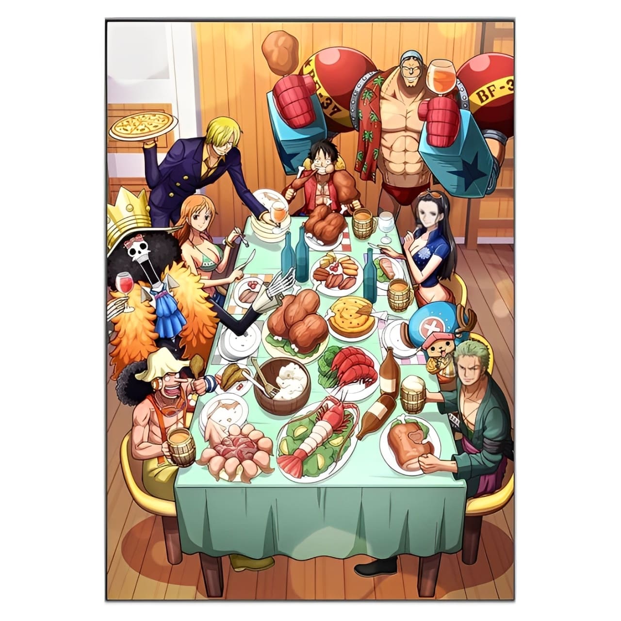 tableau toile one piece mugiwara feast 3