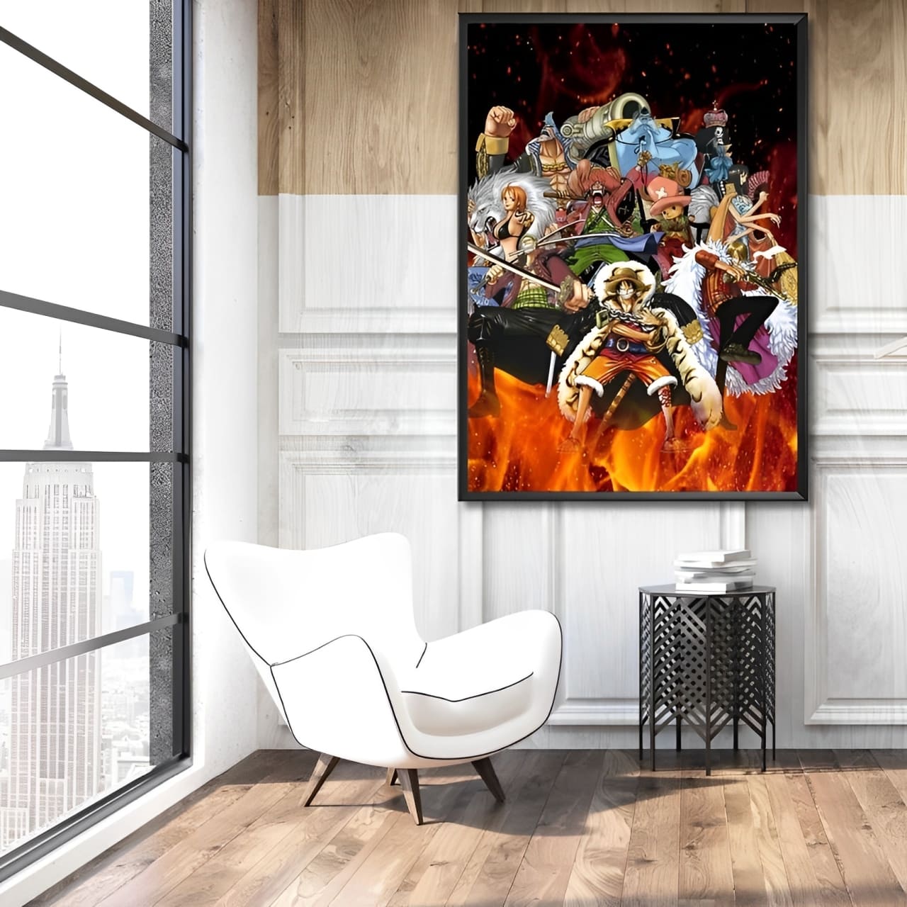 tableau toile one piece mugiwara fire 2
