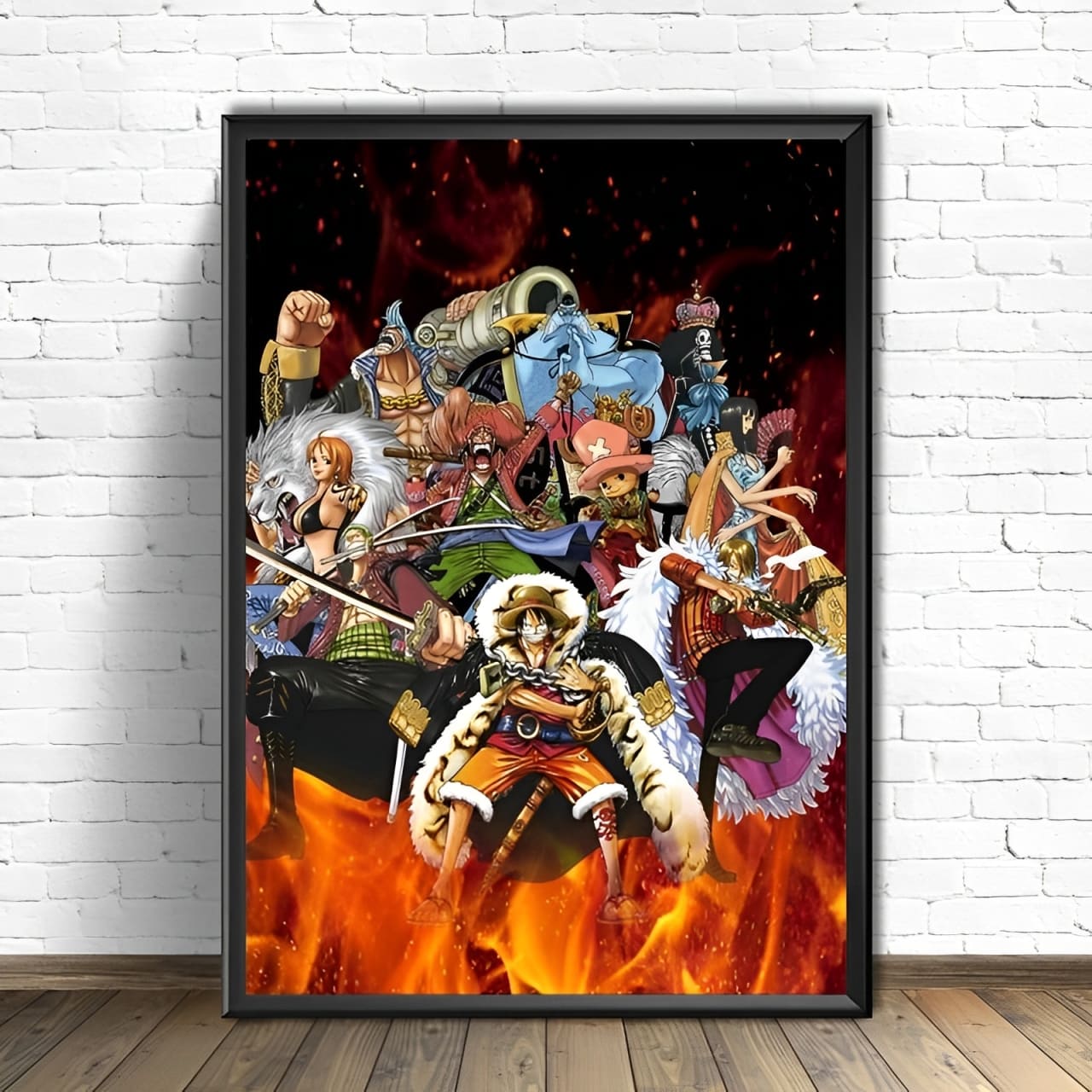 tableau toile one piece mugiwara fire 1
