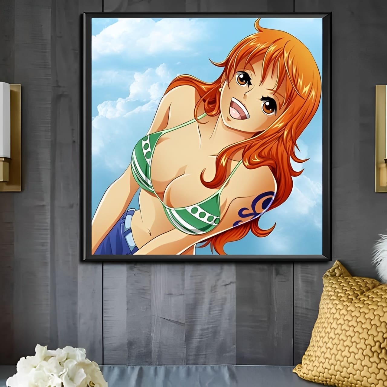 tableau toile one piece nami blue sky 1