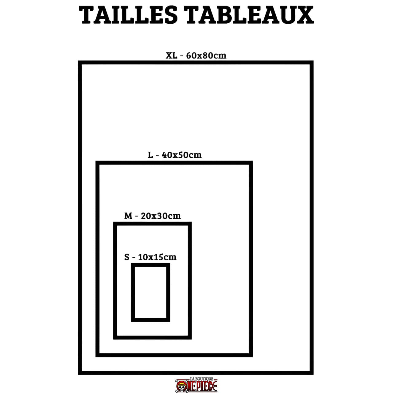 tailles tableaux toiles la boutique one piece canvas