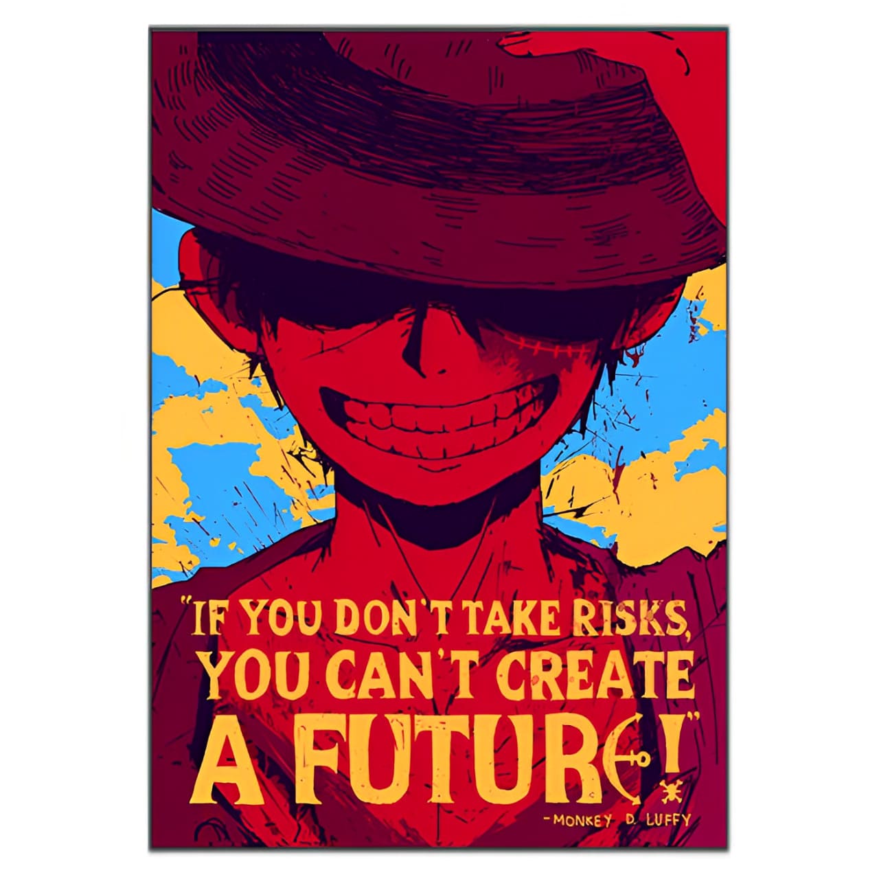 tableau toile one piece quote monkey luffy 3