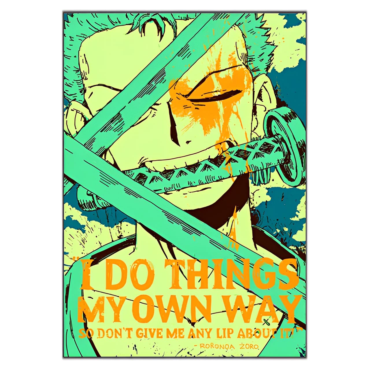 tableau toile one piece quote roronoa zoro 3