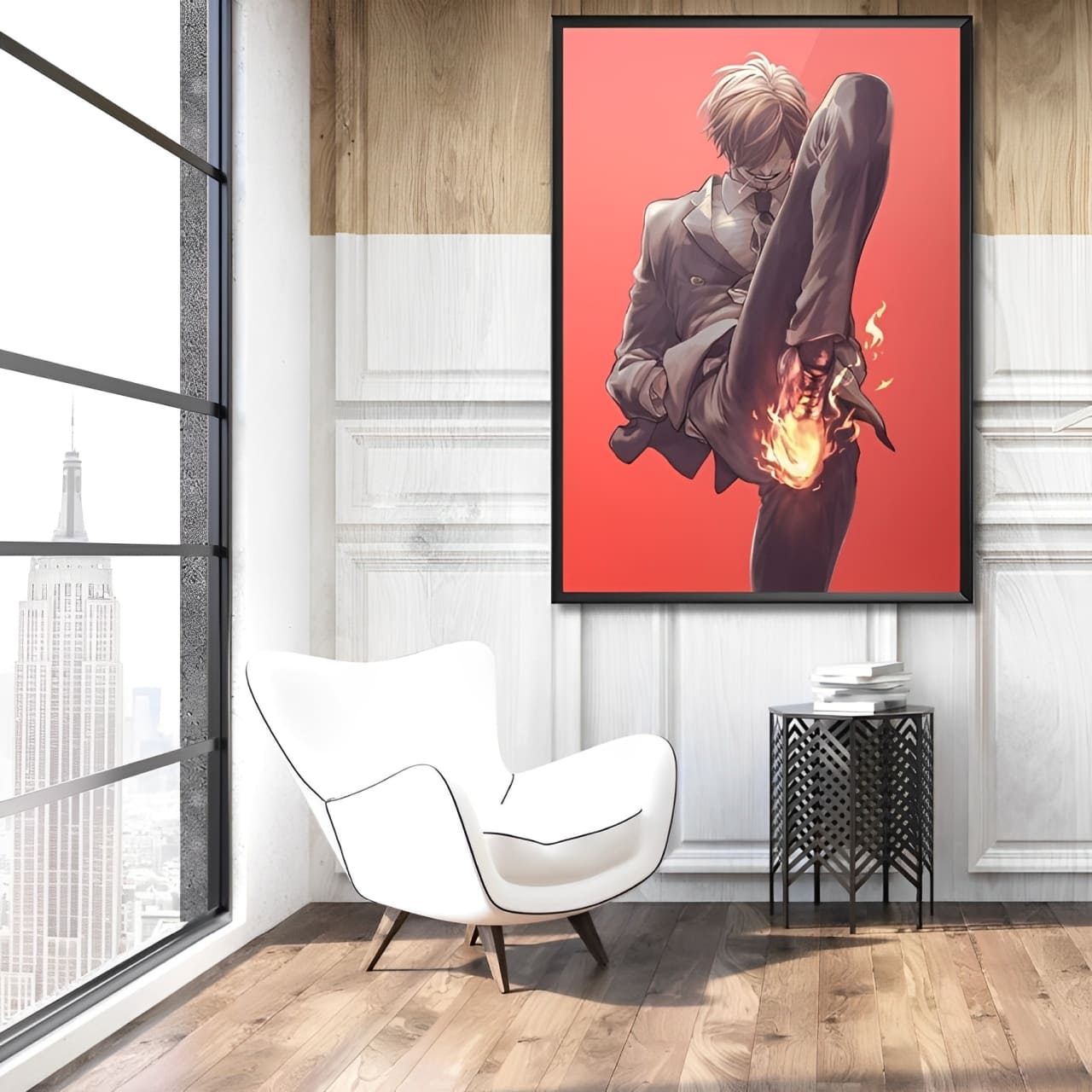 tableau toile one piece sanji jambe noire 2