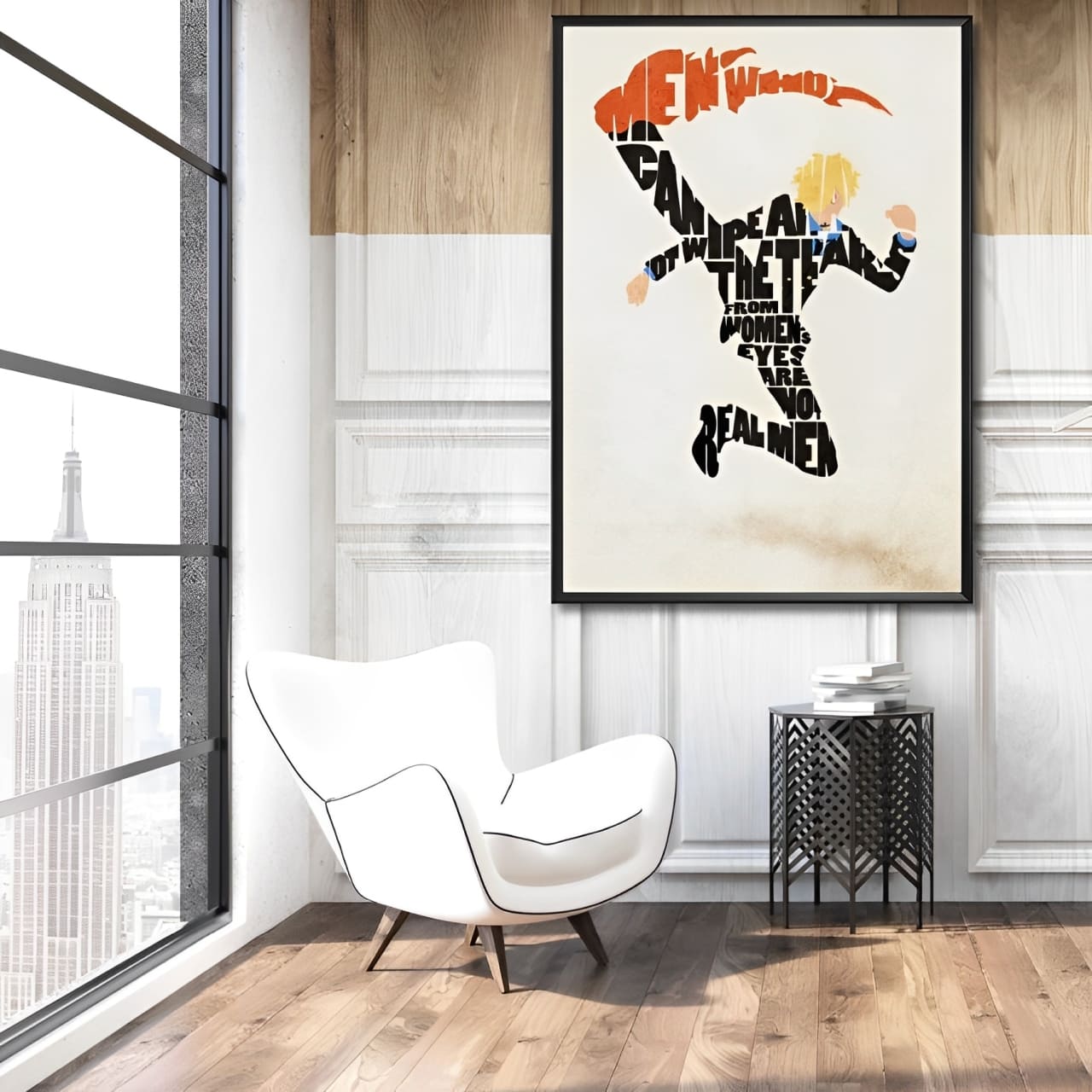 tableau toile one piece vinsmoke sanji letters 2