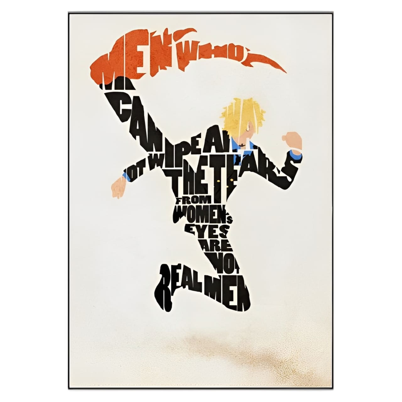 tableau toile one piece vinsmoke sanji letters 3