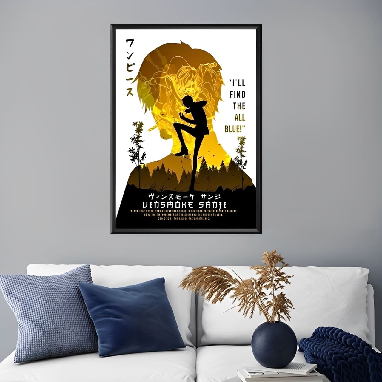 tableau toile one piece vinsmoke sanji yellow shadow 2