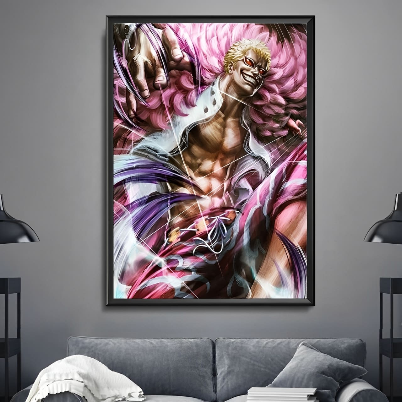 tableau toile one piece shichibukai doflamingo 2