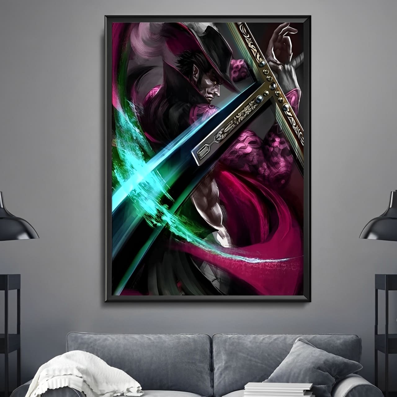 tableau toile one piece shichibukai mihawk 2