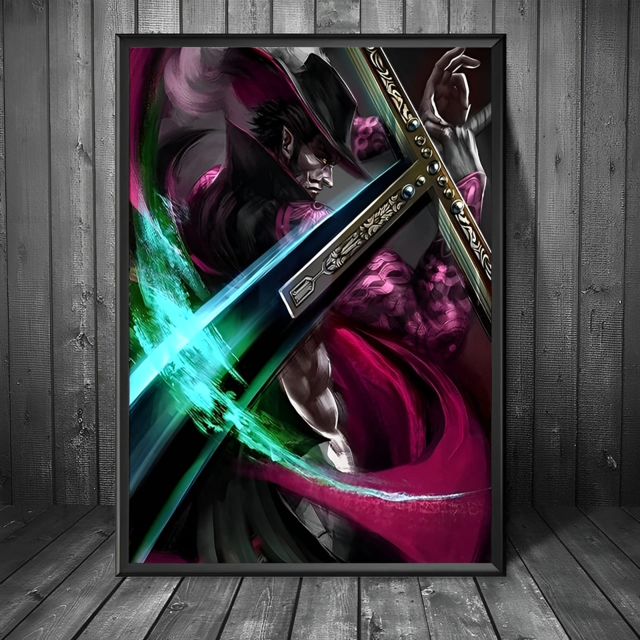 tableau toile one piece shichibukai mihawk 1