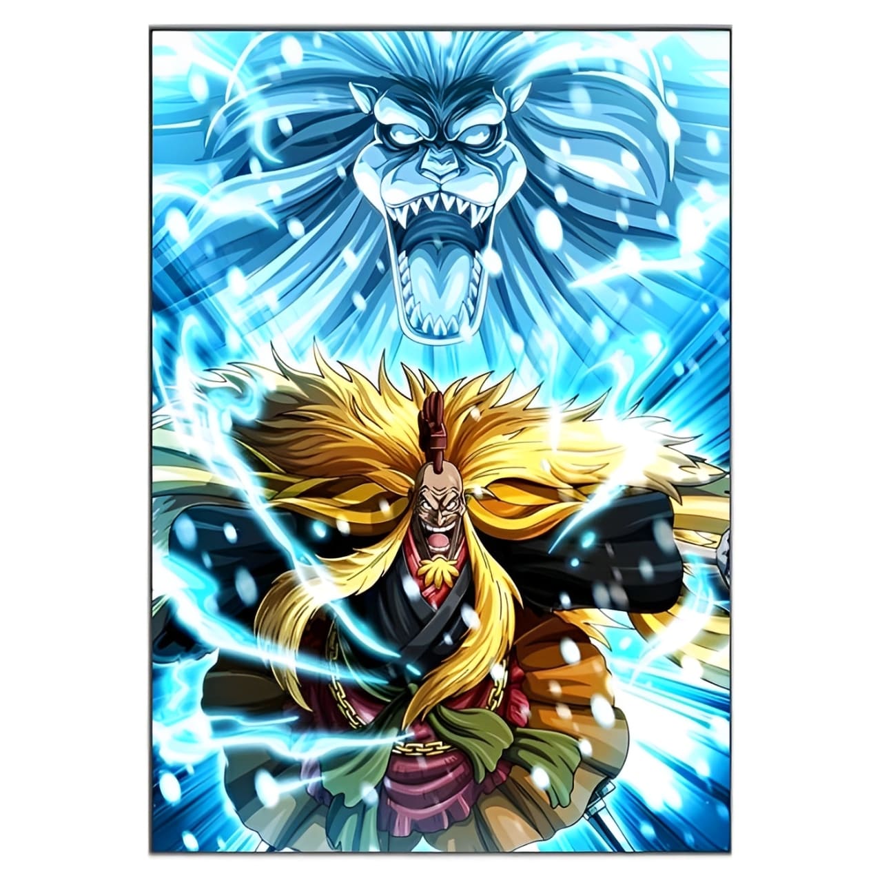 tableau toile one piece shiki lion or 3