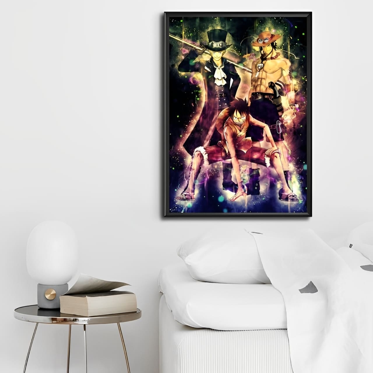 tableau toile one piece sparks freres luffy ace sabo 2