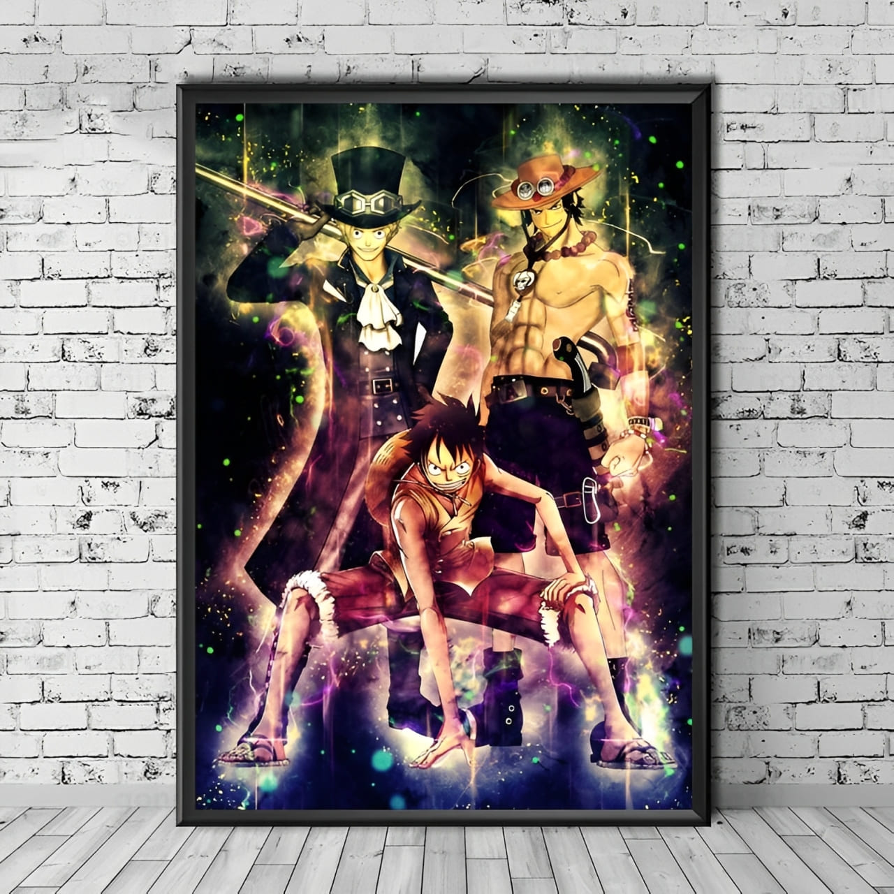 tableau toile one piece sparks freres luffy ace sabo 1