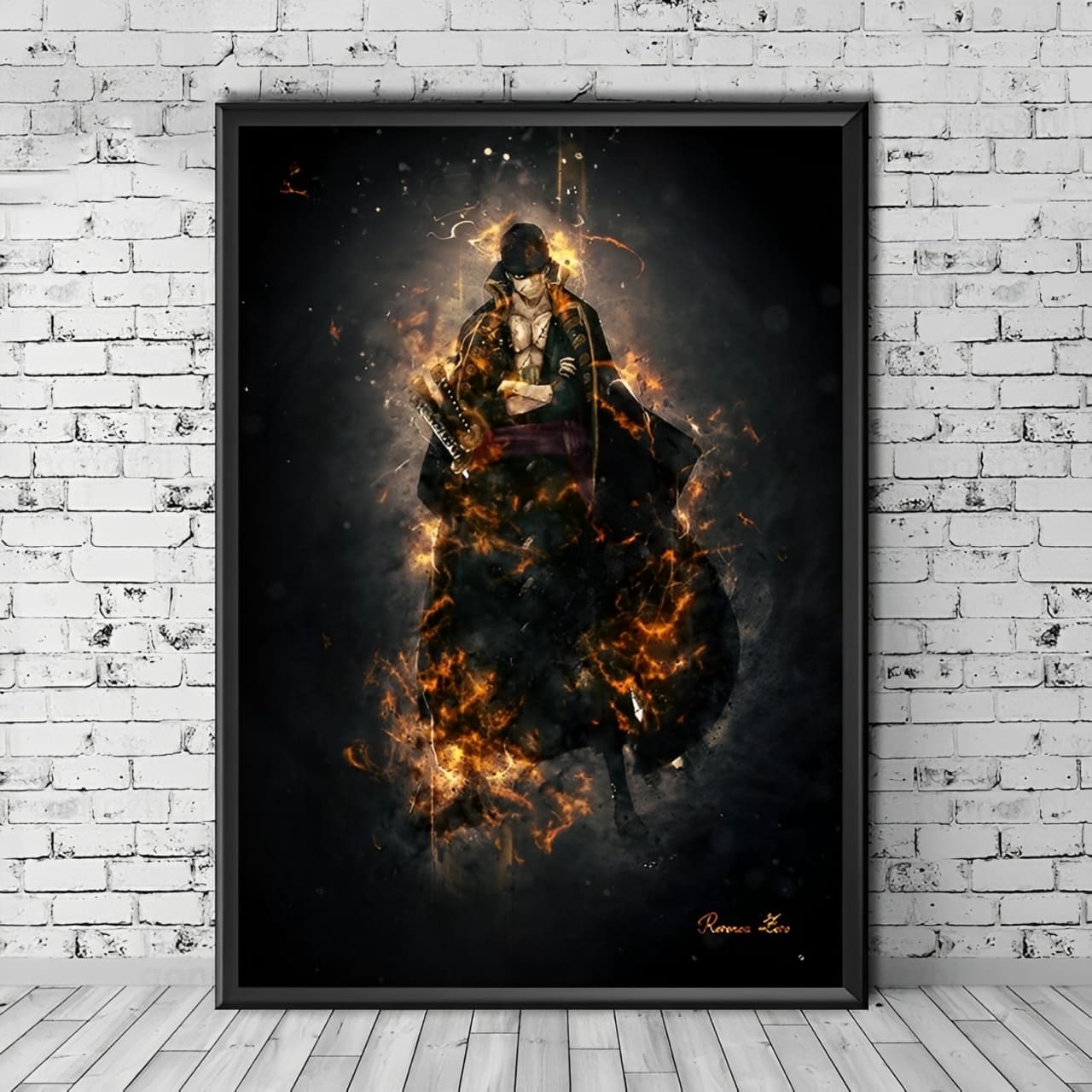 tableau toile one piece sparks roronoa zoro 1
