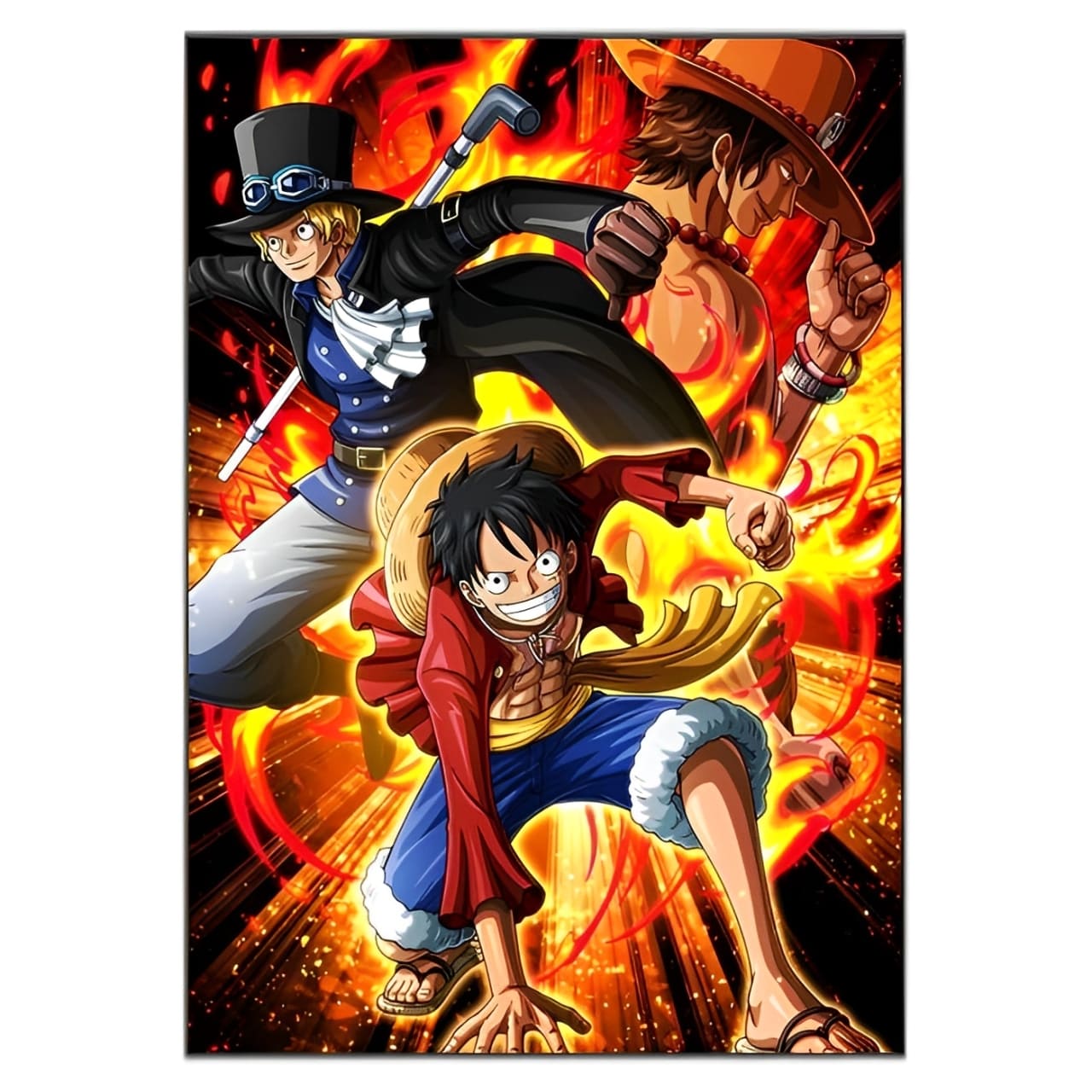 tableau toile one piece trois frere luffy ace sabo 3