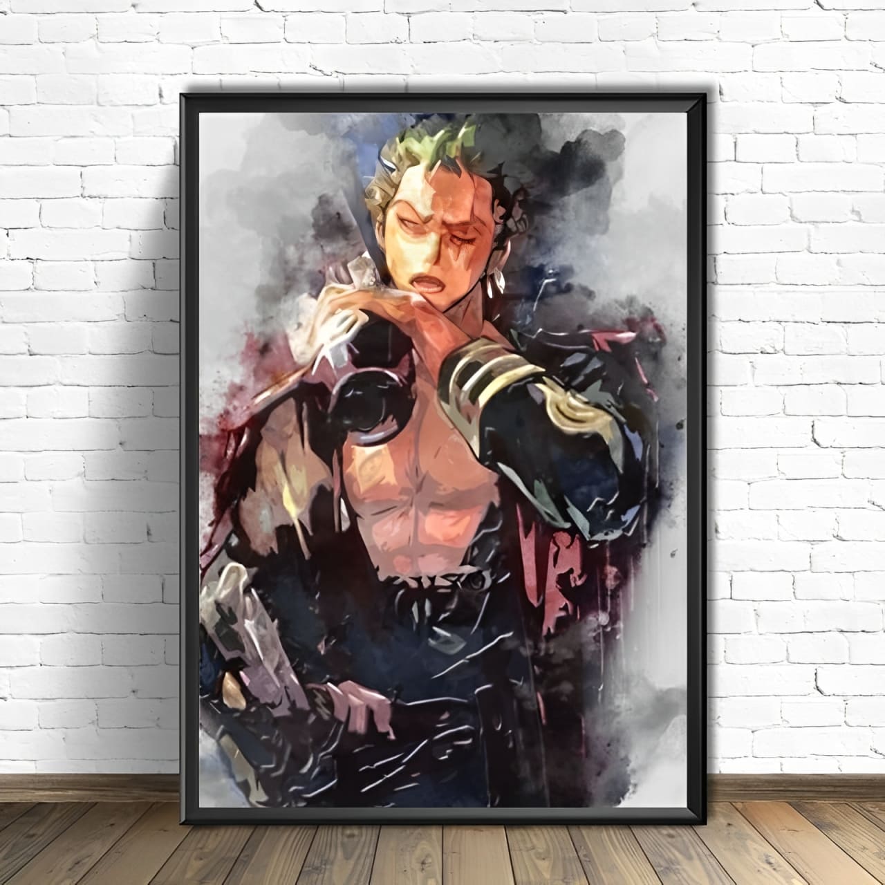 tableau toile one piece roronoa bottle 1