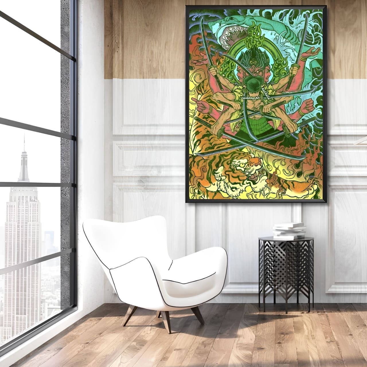 tableau toile one piece roronoa zoro bouddha 2