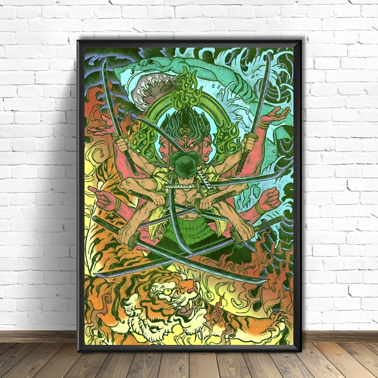 tableau toile one piece roronoa zoro bouddha 1