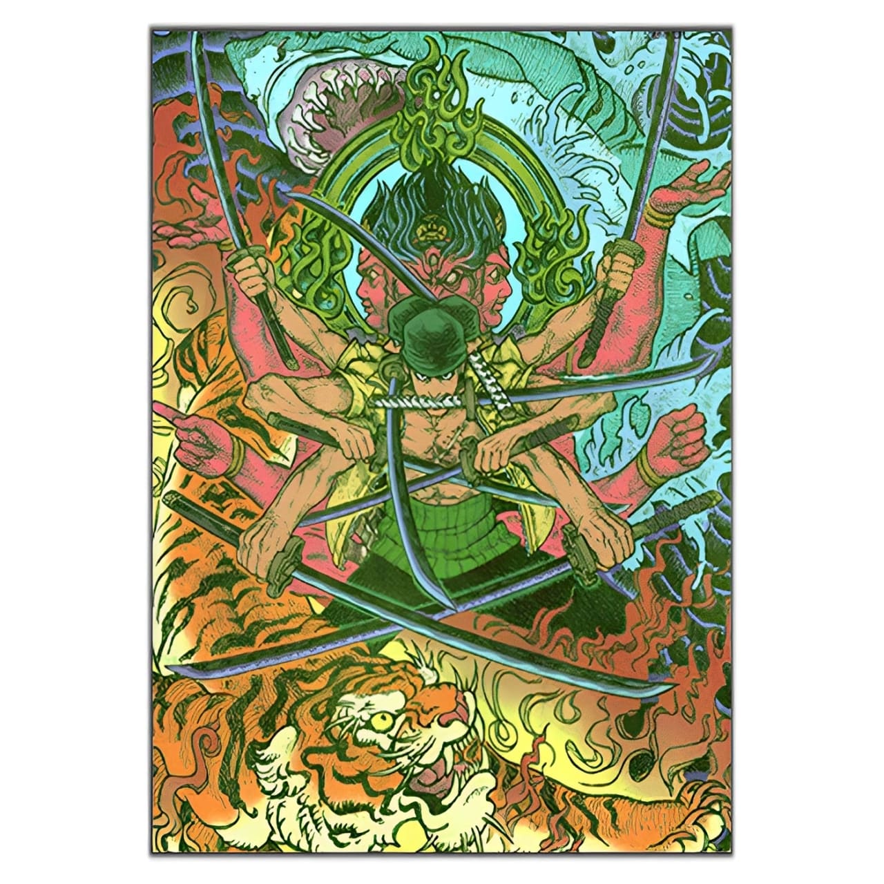 tableau toile one piece roronoa zoro bouddha 3