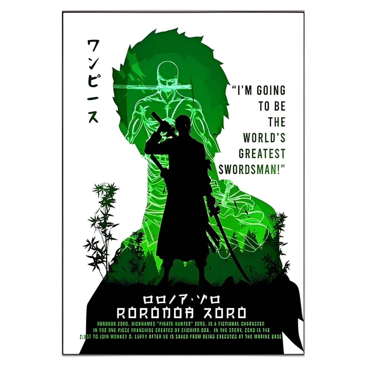 tableau toile one piece roronoa zoro green shadow 3