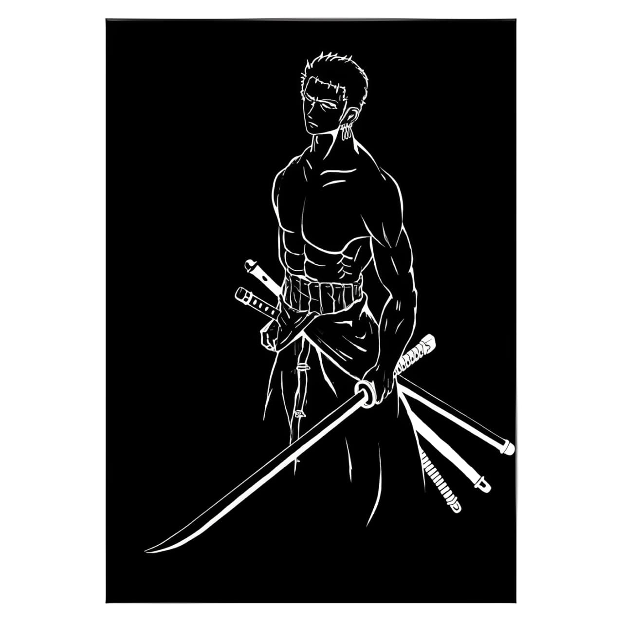 tableau toile one piece roronoa zoro minimal 3