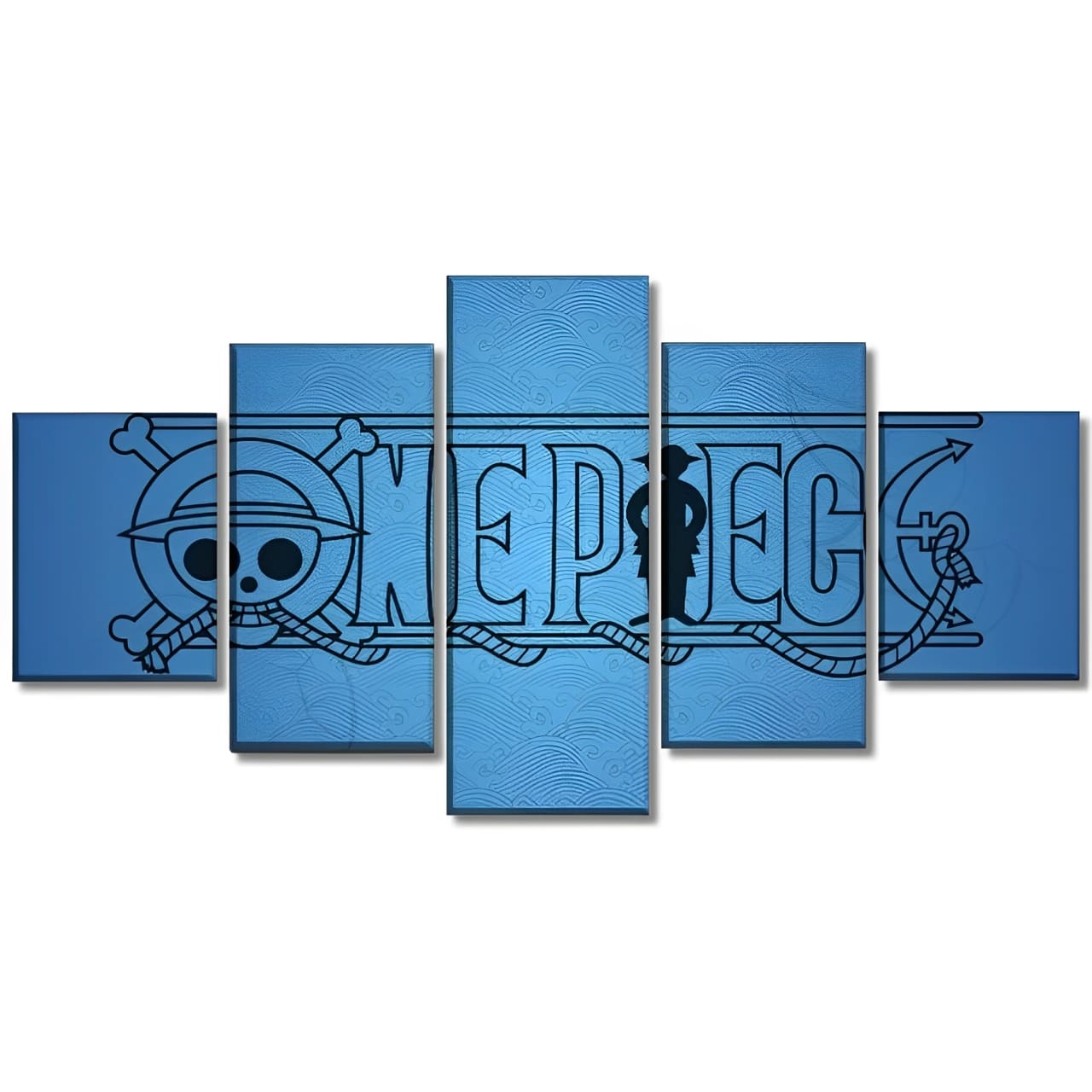 tableau toile one piece 5 parties logo bleu 3