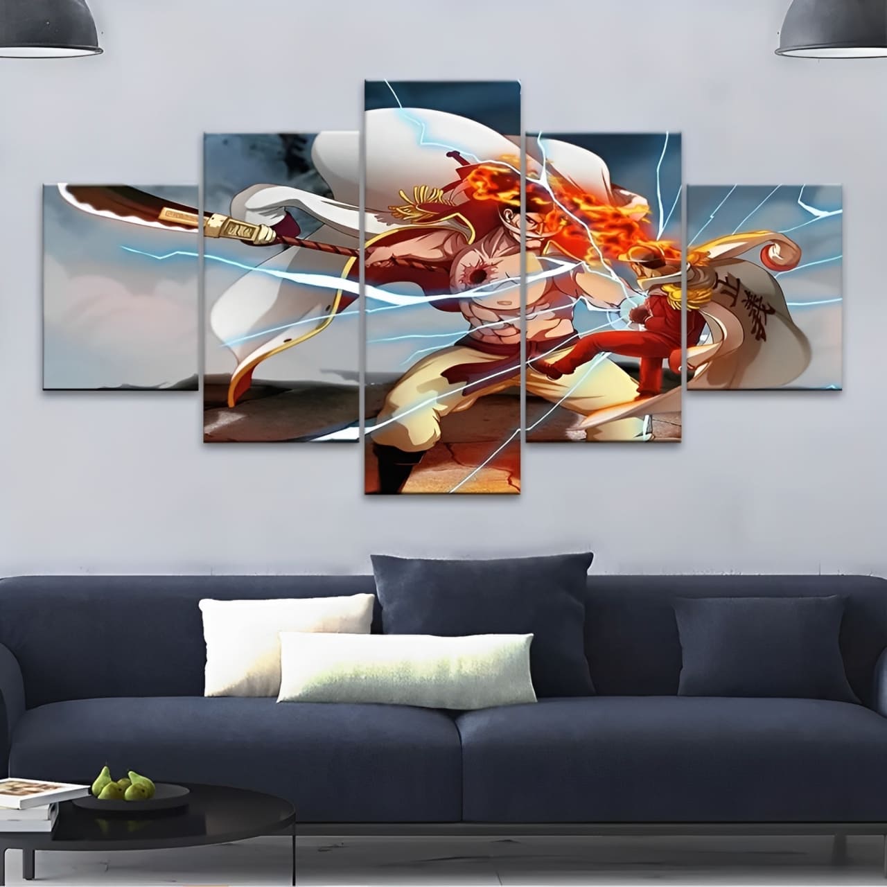 tableau toile one piece 5 parties barbe blanche sakazuki 1