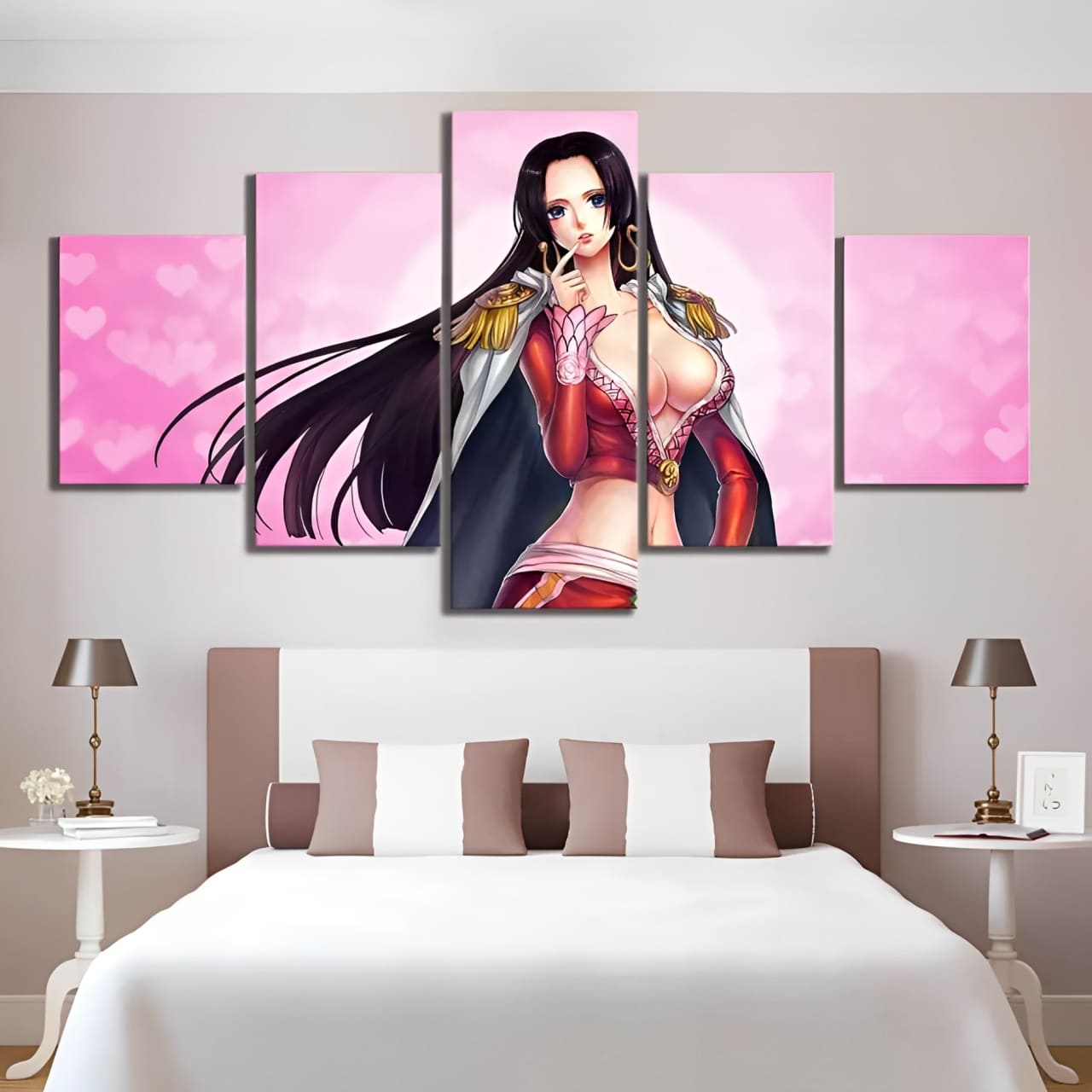 tableau toile one piece 5 parties boa hancock rose 1