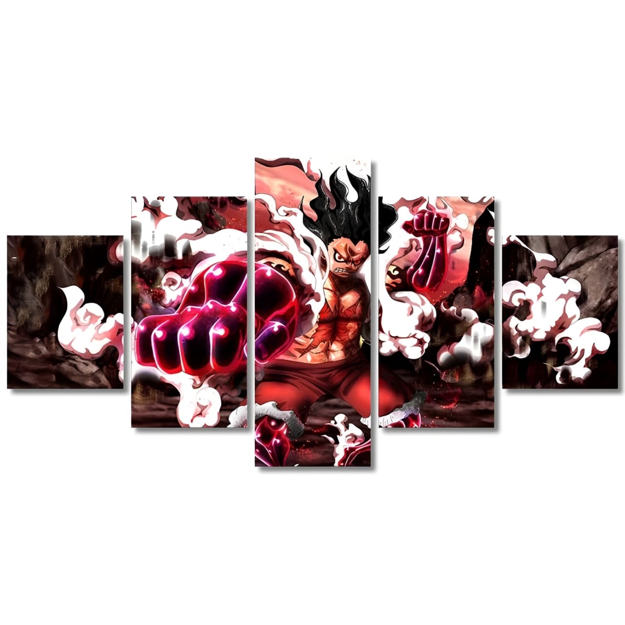 tableau toile one piece 5 parties luffy gear fourth snakeman 3