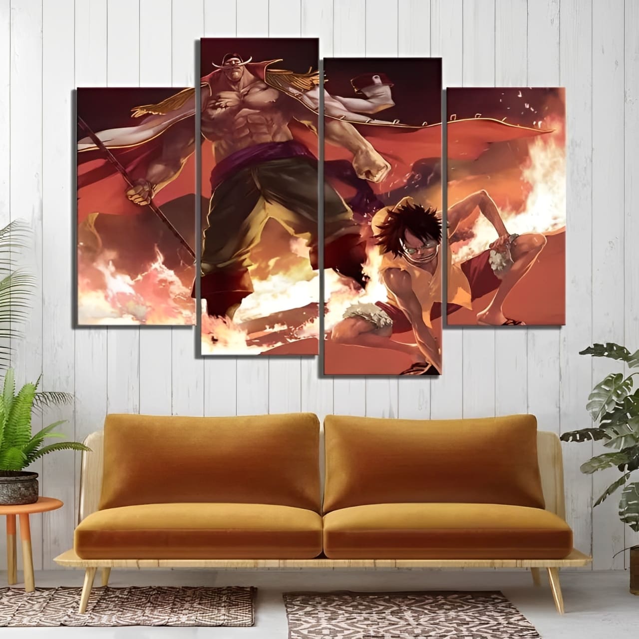 tableau toile one piece 4 parties luffy barbe blanche 2