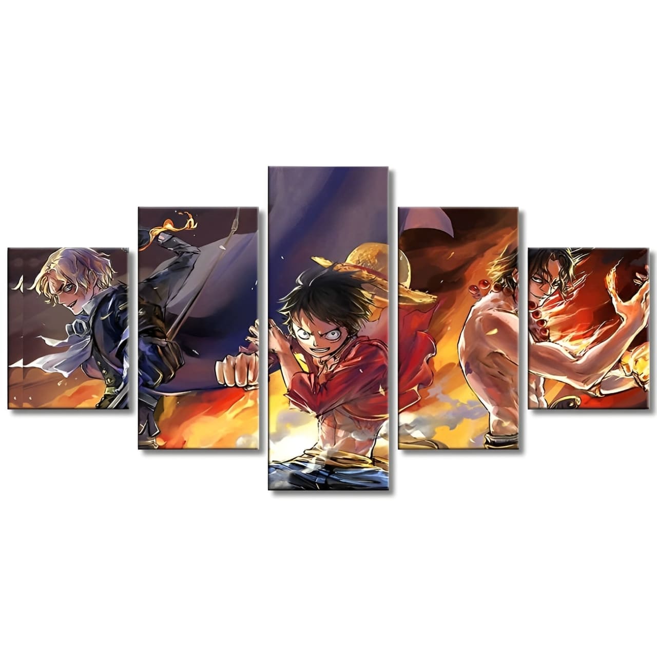 tableau toile one piece 5 parties luffy ace sabo 3