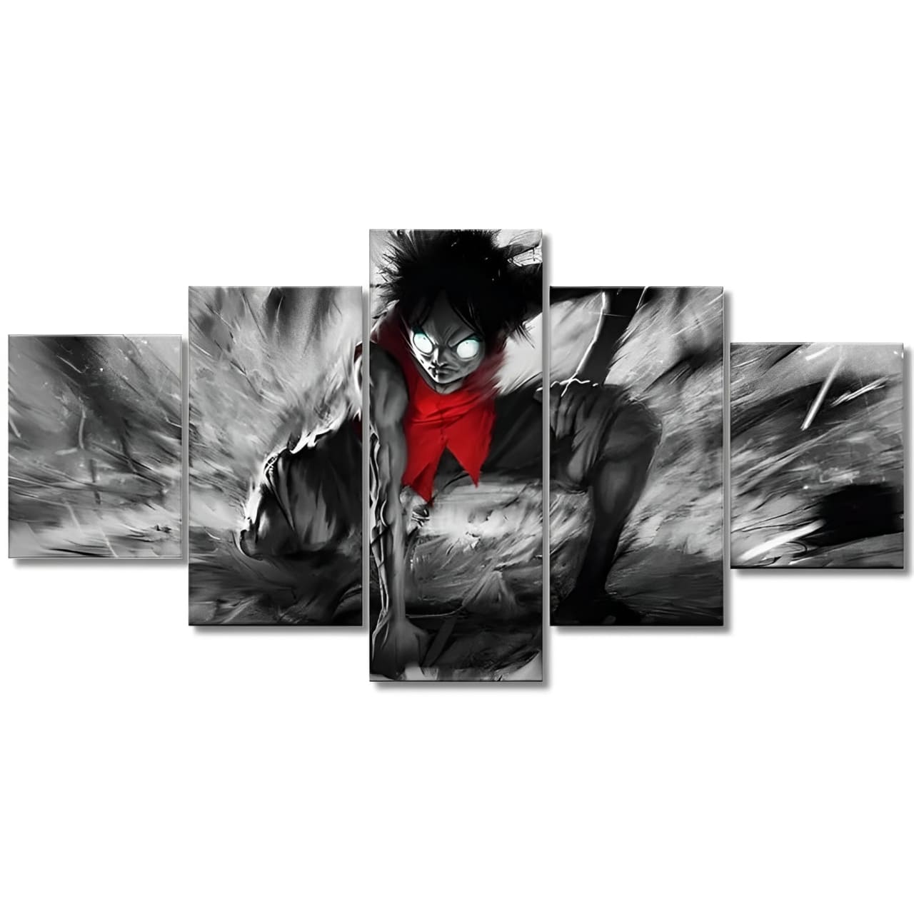 tableau toile one piece 5 parties monkey luffy haki 3