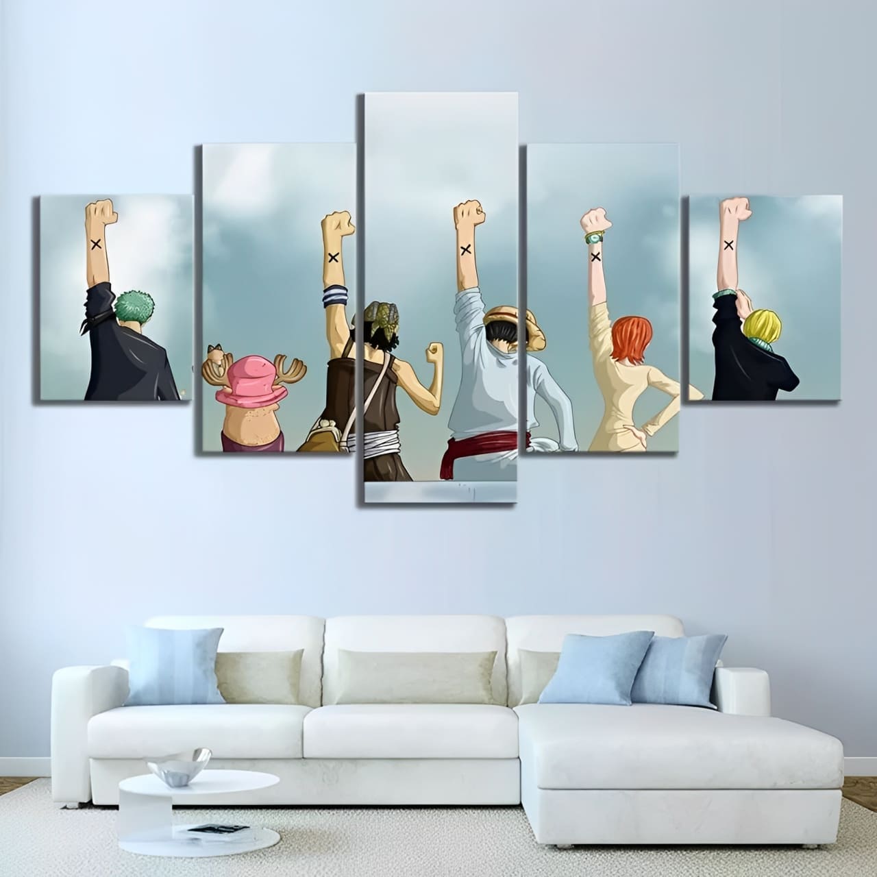 tableau toile one piece 5 parties mugiwara alabasta 1