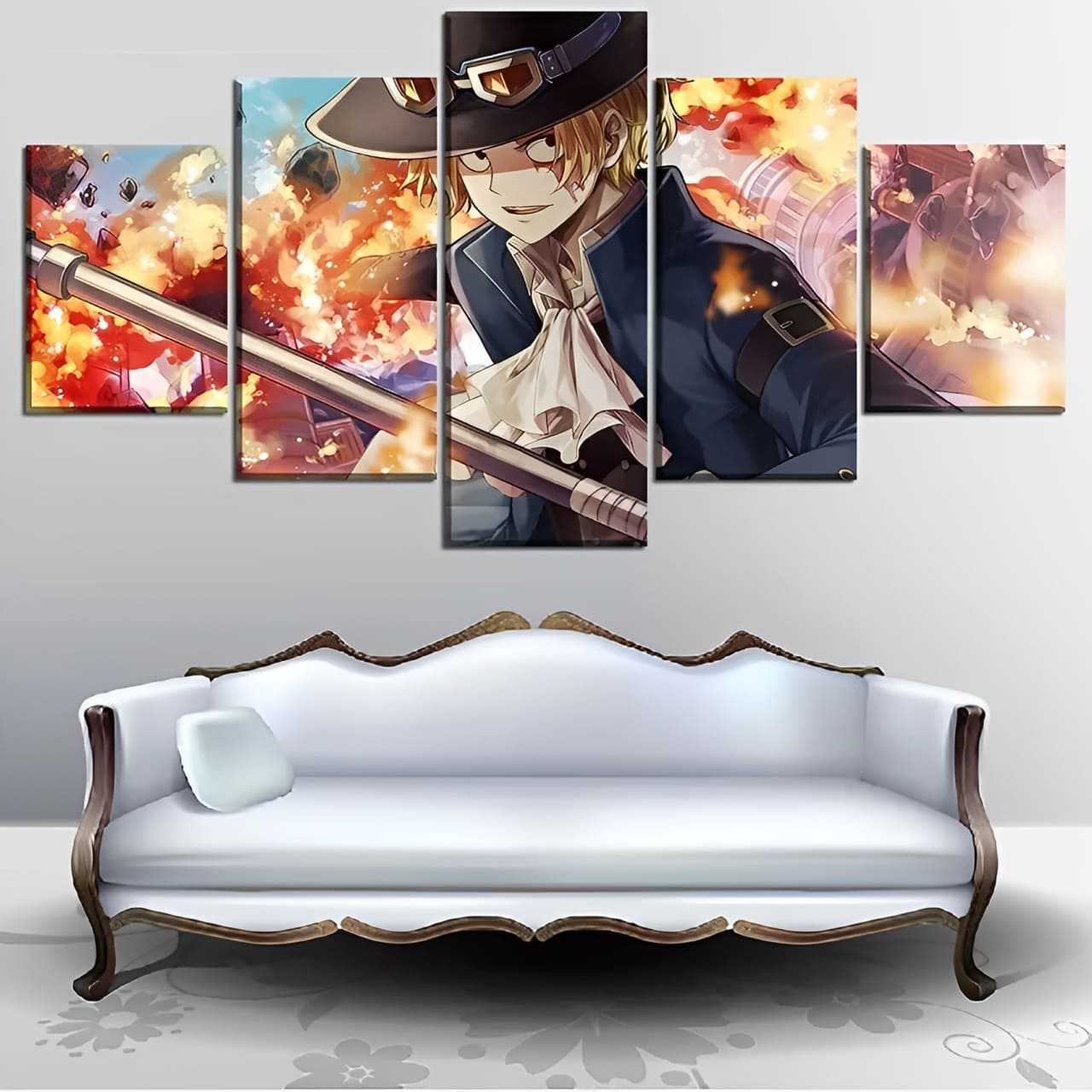 tableau toile one piece 5 parties sabo revolutionnaire 1