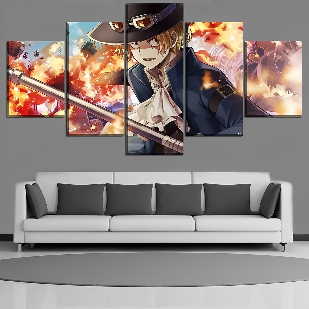 tableau toile one piece 5 parties sabo revolutionnaire 2