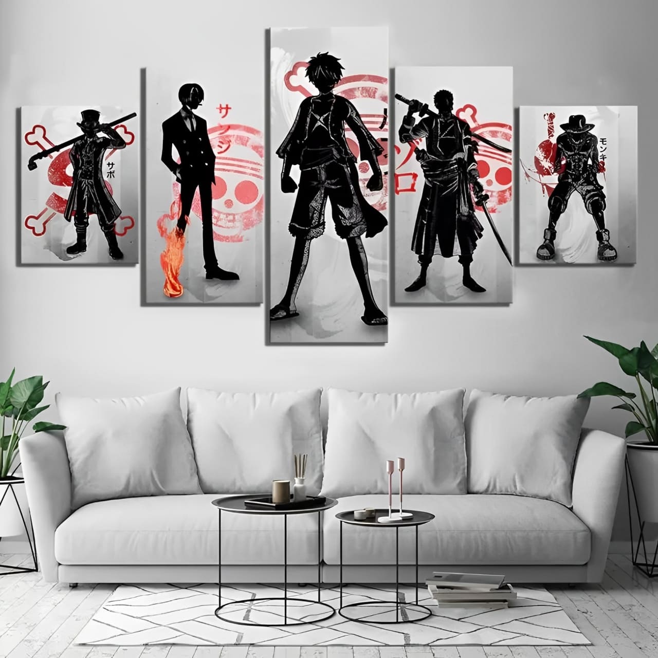tableau toile one piece 5 parties mugiwara shadows 2