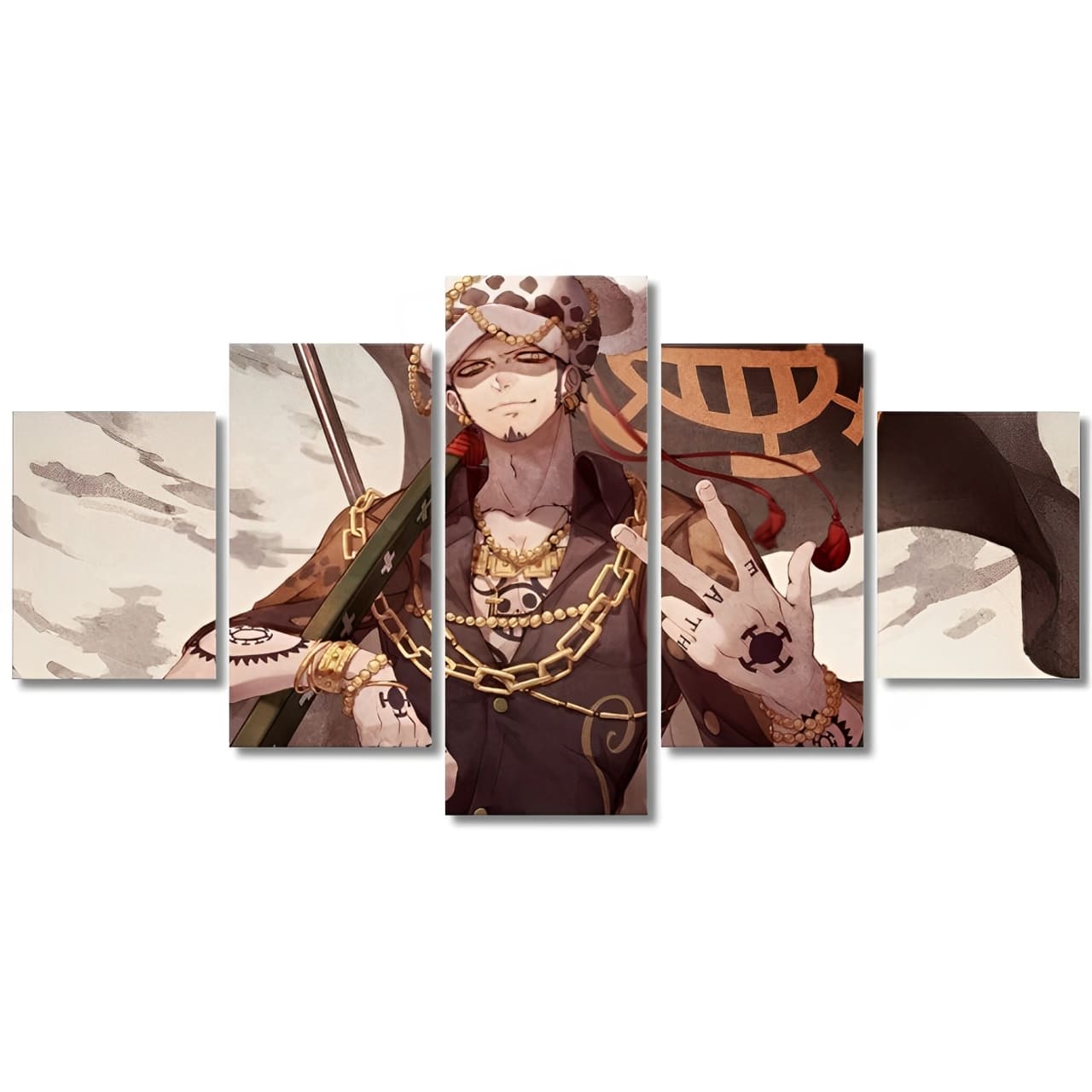 tableau toile one piece 5 parties traflagar law 3