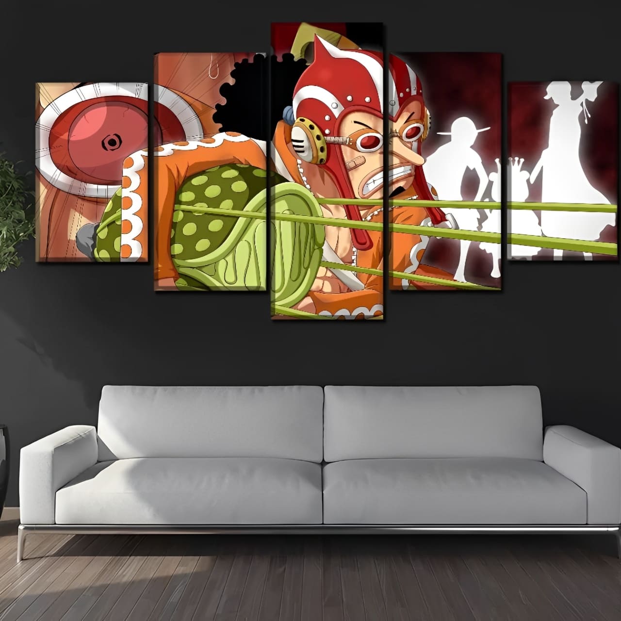tableau toile one piece 5 parties usopp dressrosa 1