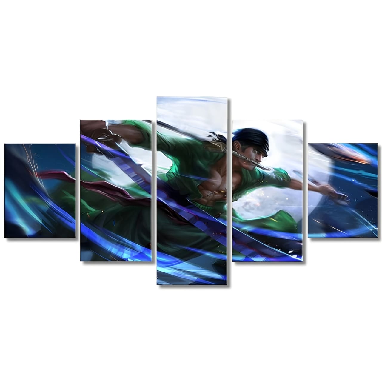 tableau toile one piece 5 parties roronoa zoro 3