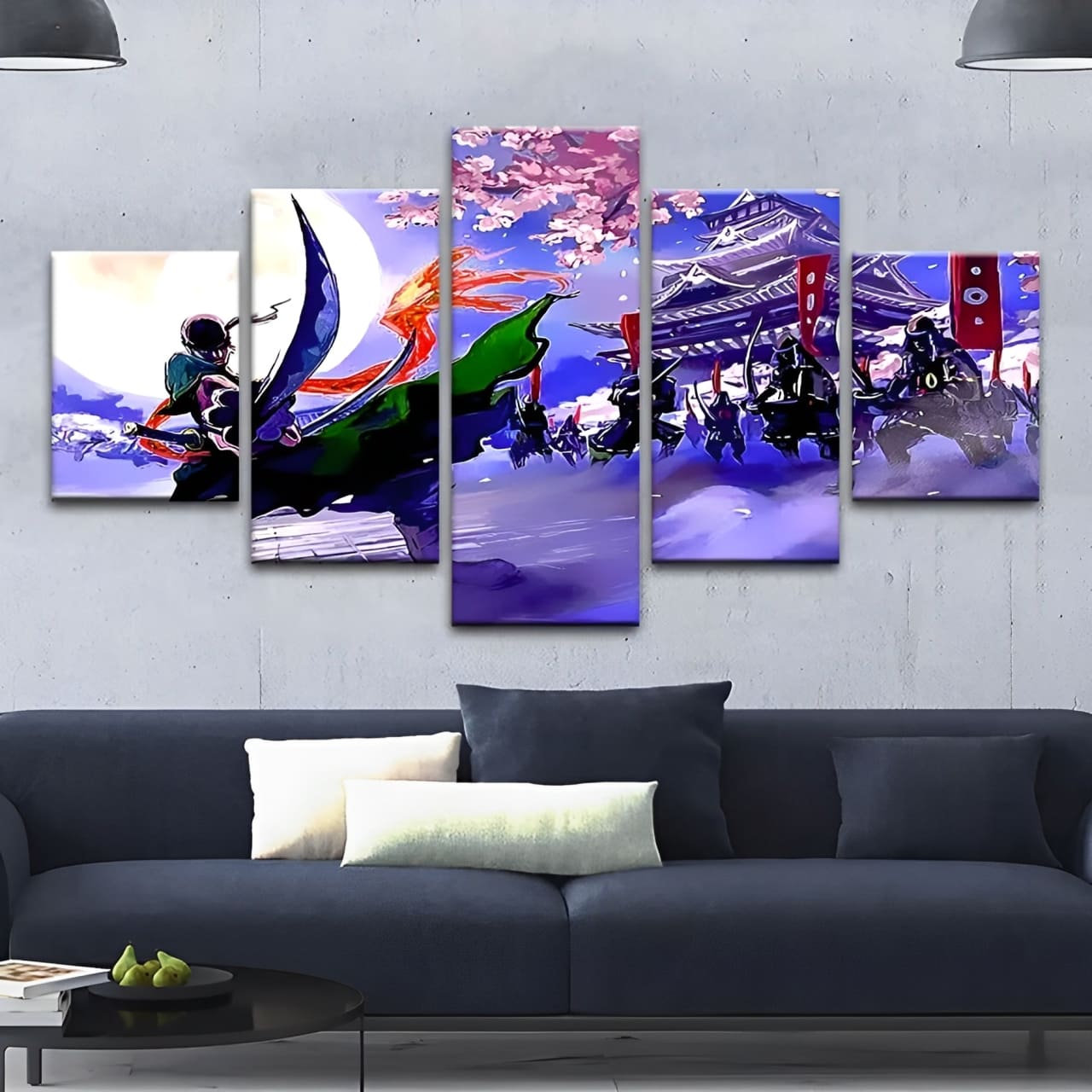 tableau toile one piece 5 parties roronoa zoro japon 1